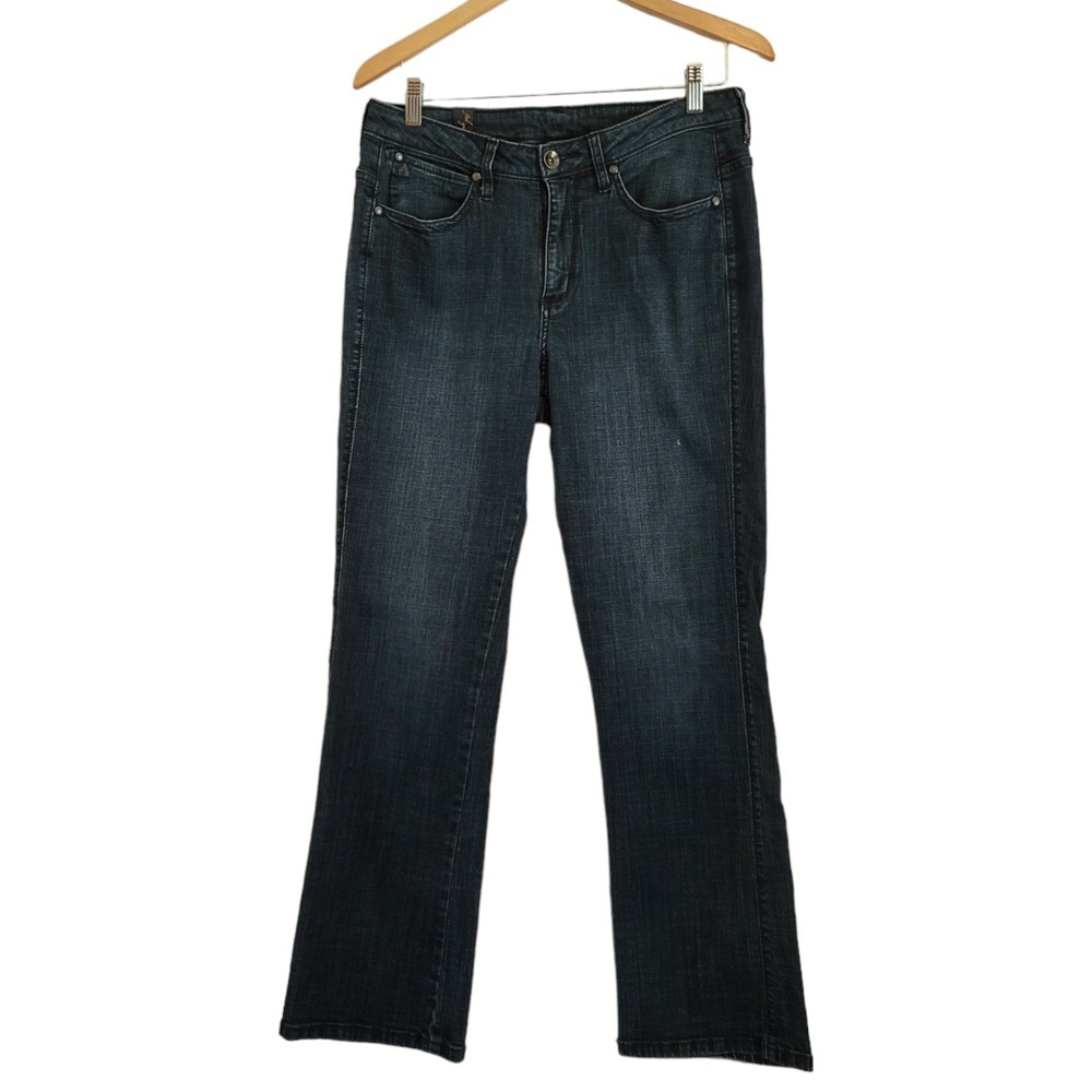 Aura Womens Bootcut Leg Rhinestones Jeans Size 8 S Dark Wash Western Denim
